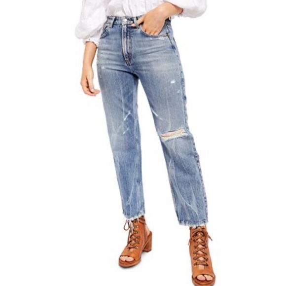 Free People Denim - Free People Dakota straight leg high rise jeans